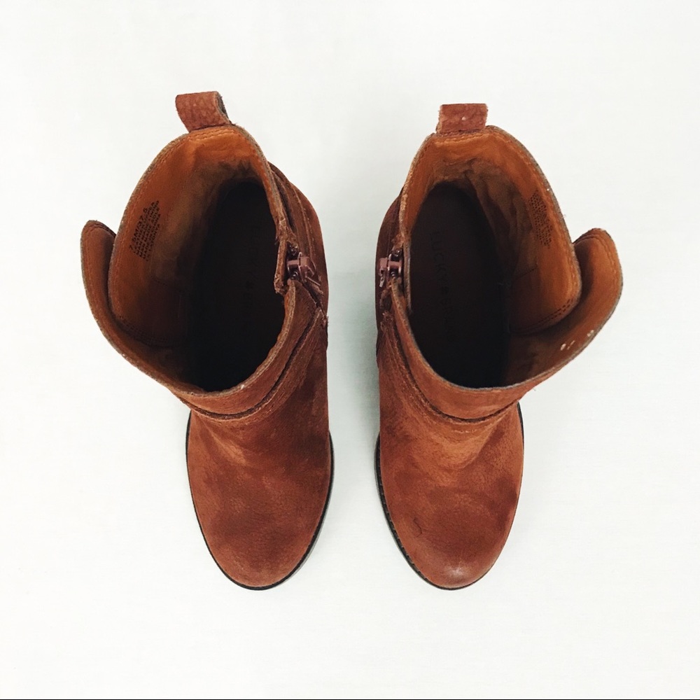Lucky Brand Latonya Belted Bootie in Russet Nubuck | Size 7.5 - Picture 8 of 13